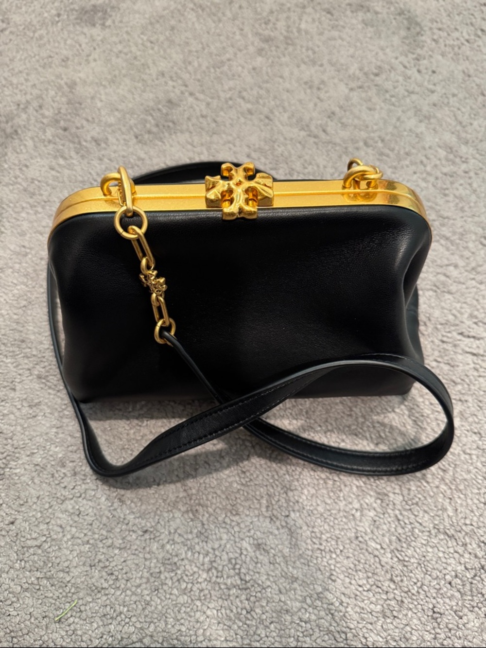 Tory Burch Women’s Black Leather Crossbody Bag with Gold Hardware